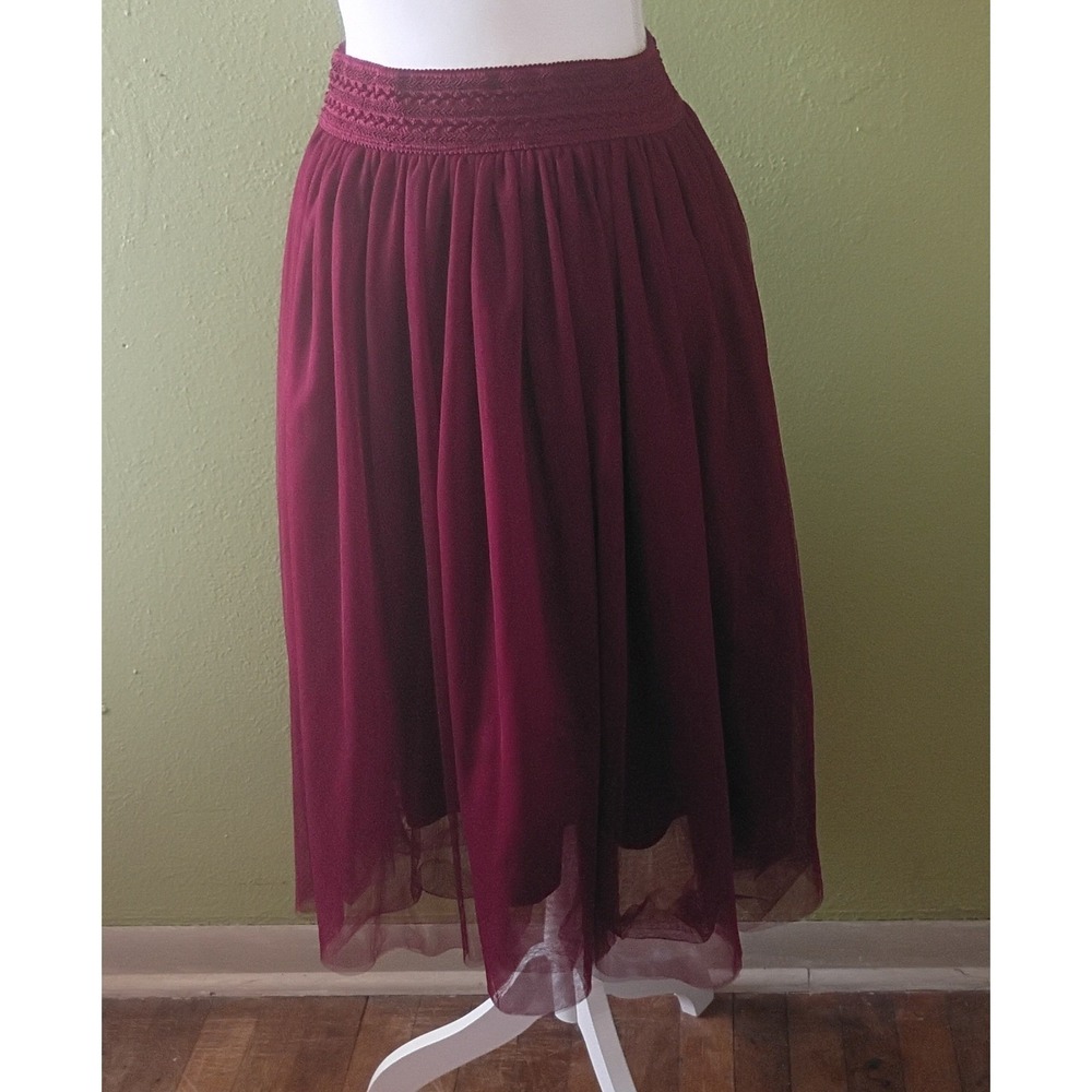 Owens Sisters Practical Magic Burgundy Tulle Skirt Midi S Whimsigoth Balletcore